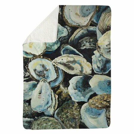 BEGIN HOME DECOR 60 x 80 in. Oyster Shells-Sherpa Fleece Blanket 5545-6080-CO164